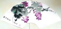 艺术家李万勤日记:国画葡萄扇面一组，请欣赏。
以寂寞为伴，书画相陪，感受那一【图2】