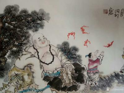 侯同印日记-国画人物画近作《乐在福中》尺寸68x138cm,，《八仙过海》尺寸97x180c【图3】