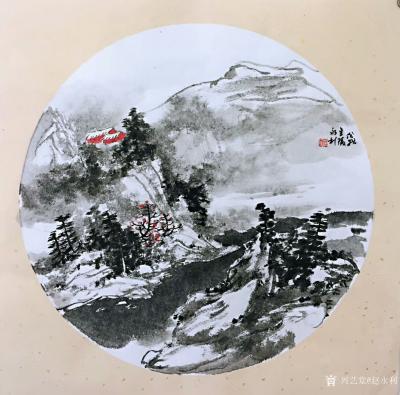赵永利日记-天气太热，避暑去。《碧涧生潮朝至暮 青山如画古犹今》《心远方知宇宙宽》国画山水画【图4】