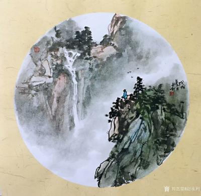 赵永利日记-天气太热，避暑去。《碧涧生潮朝至暮 青山如画古犹今》《心远方知宇宙宽》国画山水画【图5】