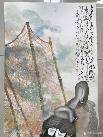 牟凌艳日记-国画”鸟穿浮云云不惊， 尘沙流水水尚清 ，任他尘世多喧嚣， 静我凡心立功名。”6【图4】