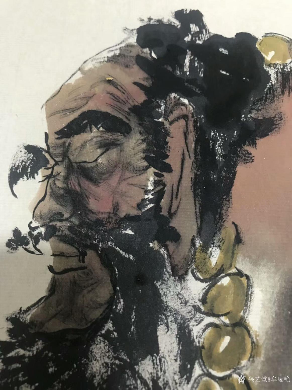 牟凌艳国画作品《达摩面壁图》【图2】