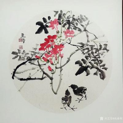 高勇利日记-国画花鳥小品一组《鳶尾》《紫藤》《卷丹》《凌霄》《枇杷》《芙蓉》《白牡丹》《鸡冠【图3】
