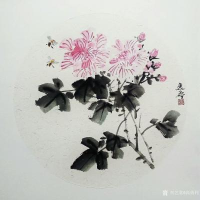 高勇利日记-国画花鳥小品一组《鳶尾》《紫藤》《卷丹》《凌霄》《枇杷》《芙蓉》《白牡丹》《鸡冠【图5】