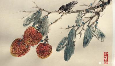 叶仲桥日记-一天一画《岭南佳果》国画花鸟画，尺寸：38*28cm，请欣赏【图3】