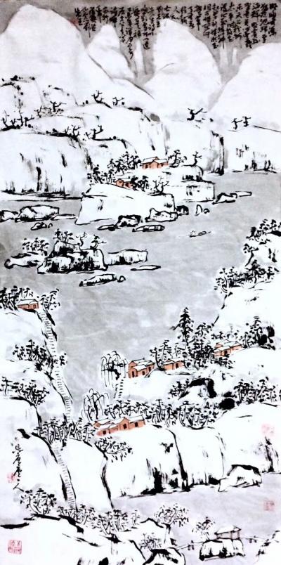 龚光万日记-天太热，来两幅国画雪景，降降暑，【图1】