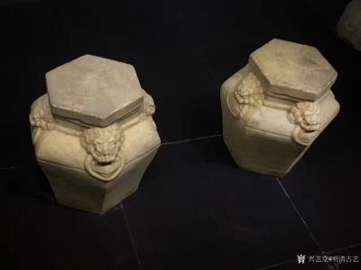 明清古艺收藏-明代. 花墩汉白玉. 尺寸高45 直径45造型别致、六棱花瓶 四兽雕环  十分精【图2】