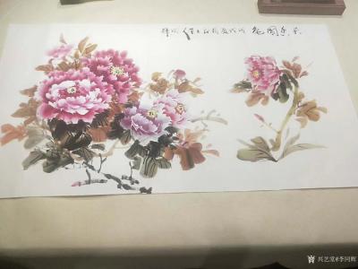 李同辉日记-三尺国画牡丹《天香国色》，绘制完毕，感谢支持，欢迎订制【图2】