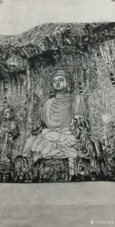 马培童日记-34，焦墨画，绝不是素描，
  焦墨画、黑墨乾而近燥者。将墨汁置于砚中，用墨锭【图1】