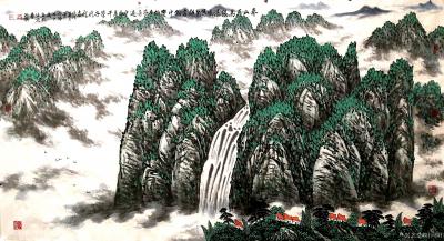 叶向阳日记-翰墨颂中华:《春山飞鸟银瀑鸣博览群书馆中丰桃李芬芳遍中外万千学子代代名》。恭请亲【图2】