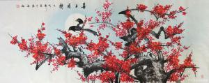艺术品图片：艺术家刘慧敏国画作品名称《喜上眉梢之红梅》价格1200.00 元