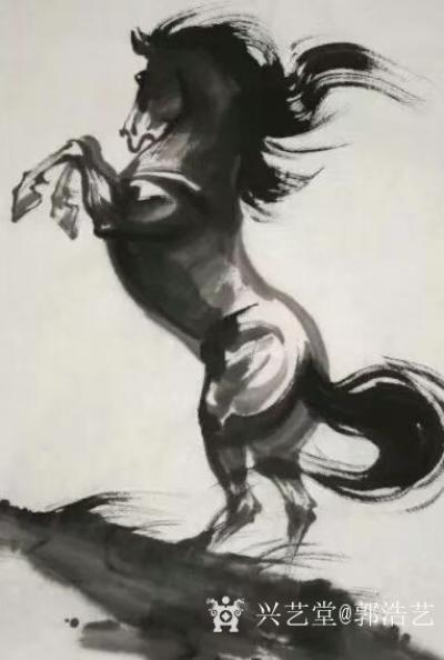 郭浩艺日记-国画骏马系列作品，雄风萬里，请欣赏【图4】
