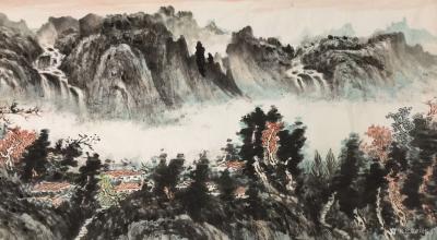 刘传军日记-305号《江山万里揽胜图》最新创作的山书画作品，306号《富贵吉祥图》，今日由山【图3】