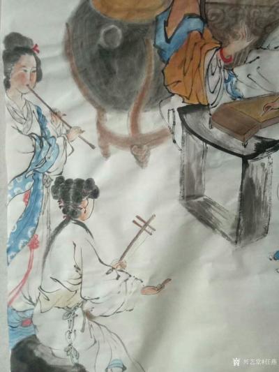 任燕日记-原创《八美图》,国画人物画，尺寸68x138cm，由国家特一级鉴定师刘学忠先生收【图8】