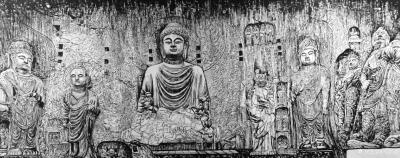 马培童日记-黑白力量、滋养灵魂。
  爱上焦墨，画中国四大石窟，与佛教结缘，黑，走向黎明，【图2】