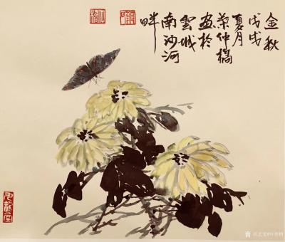 叶仲桥日记-每天一画《金秋》规格38*28，国画写意花鸟画，请欣赏【图1】