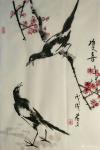 田君才日志-国画花鸟画～喜鹊系列《双喜》《喜上眉梢》《如意》《柳意新绿》【图1】