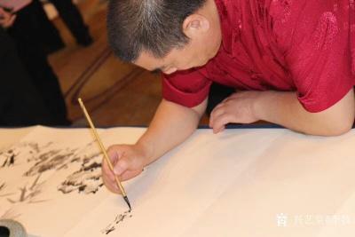 李牧日记-国画山水画《江山秋色》
用笔之法：拓大指，偃中指，敛第一指，拒名指，令掌心虚如【图2】