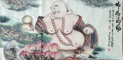 尚建国日记-《佛赐鸿福》68x138cm，中华大自在弥勒佛禅悟：
  真佛为医！
  如【图1】