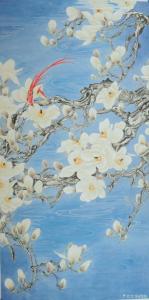 艺术品图片：艺术家韩梅国画作品名称《玉兰双寿图》议价