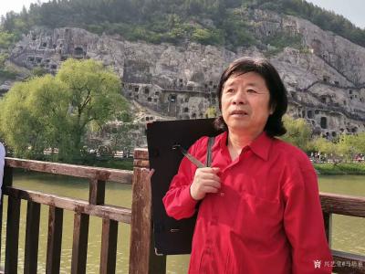 马培童日记-焦墨修行取经，创作华夏之魂，
    龙门石窟与香山寺，两山相望，中间一条河，【图4】