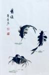 李尊荣日志-新作鱼蟹图一组《家园之乐》《和谐》《情谊》《相随》，尺寸40【图3】