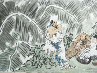 陈宏洲收藏-《饮中八仙图》国画人物画，江苏黄耀振书家雅正，拖的太久见谅【图4】