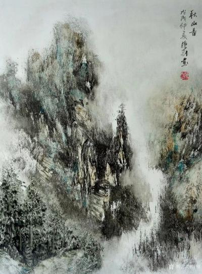陈刚日记-《无尘图》《秋山图》，夏日问秋寒，今日画了两幅，实在画不动了，夏日炎热，秋天还会【图1】