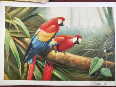 黎群日记-油画飞鸟系列作品《白天鹅》《鹦鹉》，尺寸60*90cm，已出售，欢迎订制【图3】