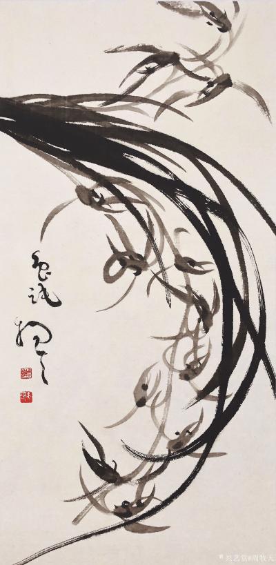 周牧天日记-周牧天国画兰花，36幅【图12】