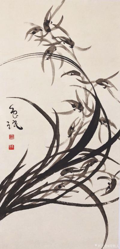 周牧天日记-周牧天国画兰花，36幅【图13】