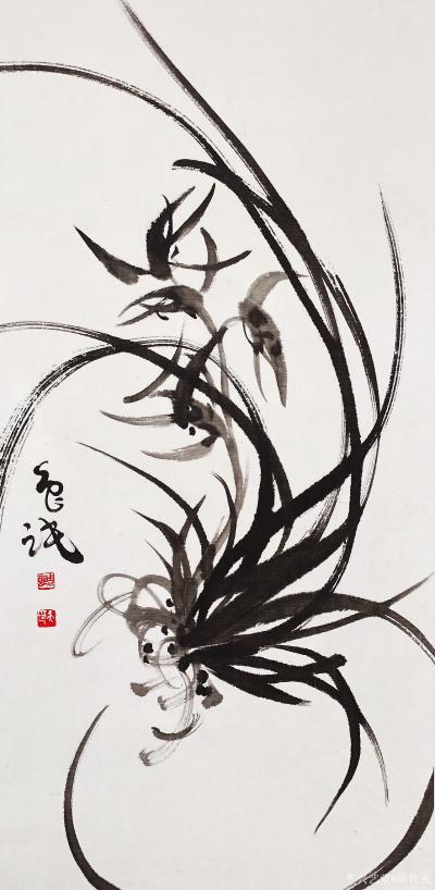 周牧天日记-周牧天国画兰花，36幅【图15】