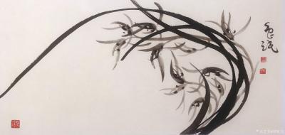 周牧天日记-周牧天国画兰花，36幅【图17】