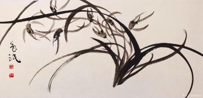 周牧天日记-周牧天国画兰花，36幅【图18】