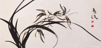 周牧天日记-周牧天国画兰花，36幅【图19】