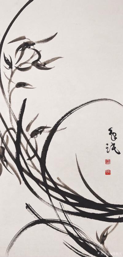 周牧天日记-周牧天国画兰花，36幅【图25】