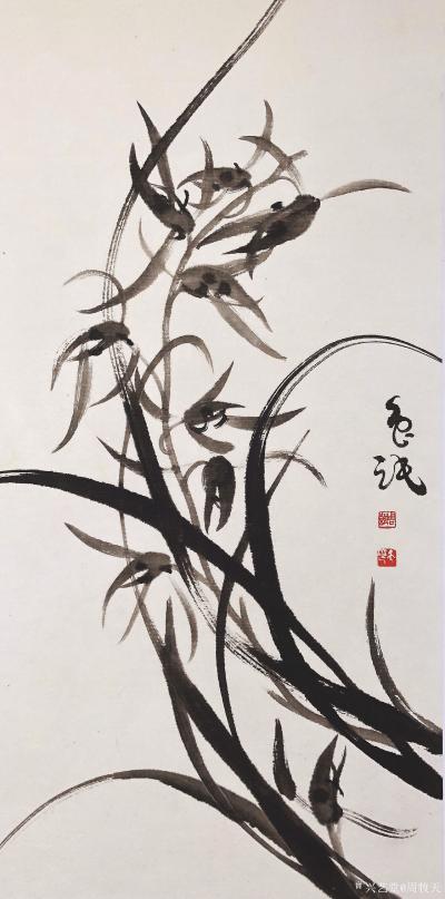 周牧天日记-周牧天国画兰花，36幅【图32】