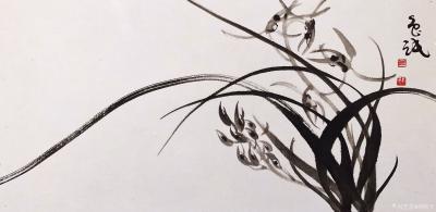 周牧天日记-周牧天国画兰花，36幅【图33】