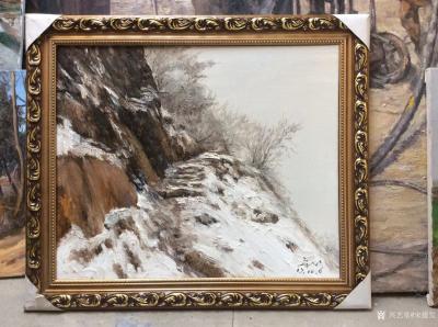 宋德发日记-水粉画荒野雪景作品一组，已经按客户要求装裱好准备发货【图2】