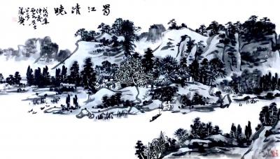 龚光万日记-“晚风吹梦昼茫然，日影亭亭碧树圆。客有叩门都不应，自支高枕听新蝉。”国画写意山水【图2】