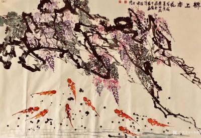 叶仲桥日记-国画花鸟画新作《锦上添花》，规格200*145cm,请欣赏【图3】
