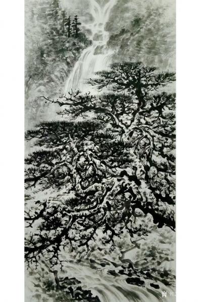 杨振华日记-《夏日炎炎，画瀑解暑》
《青山霁后云犹在，画出西南四五峰》
国画水墨山水画新【图1】