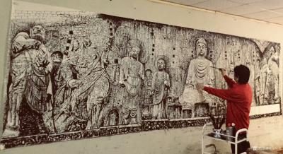 马培童日记-39石窟探访，原始记忆。
  龙门石窟奉先寺，从遥远的历史长河中走来、又从千年【图4】