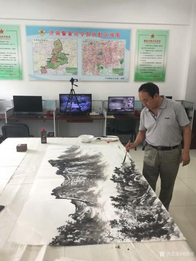 刘传军生活-为庆祝中国人民解放军成立91周年，应邀同高新美协的同志们来到了山东省军区，同官兵【图2】