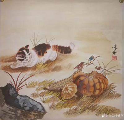 宁建华日记-四尺斗方工笔画《猫》，已出售，晒图纪念。欢迎订制【图1】