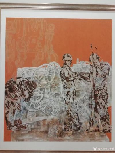 安士胜收藏-大潮起珠江——庆祝改革开放四十周年全国美术作品展，好友张宇老师作品《筑梦》光荣入【图8】