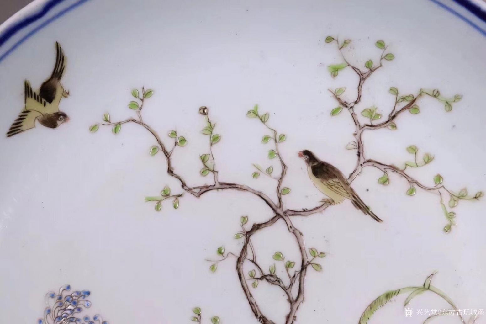 东方古玩城堡文玩杂项作品《清宣统.粉彩花鸟纹盘》【图0】