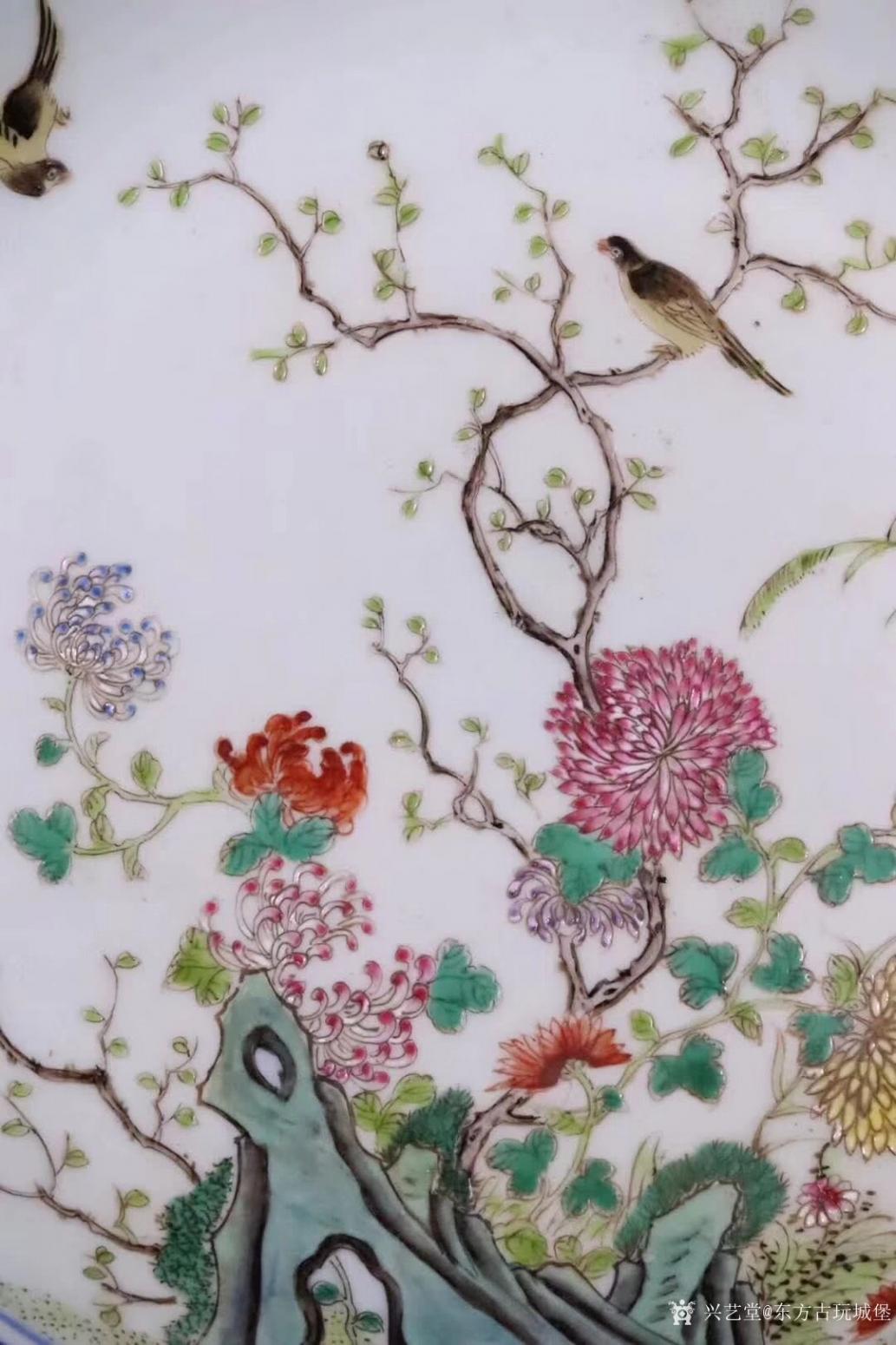 东方古玩城堡文玩杂项作品《清宣统.粉彩花鸟纹盘》【图2】