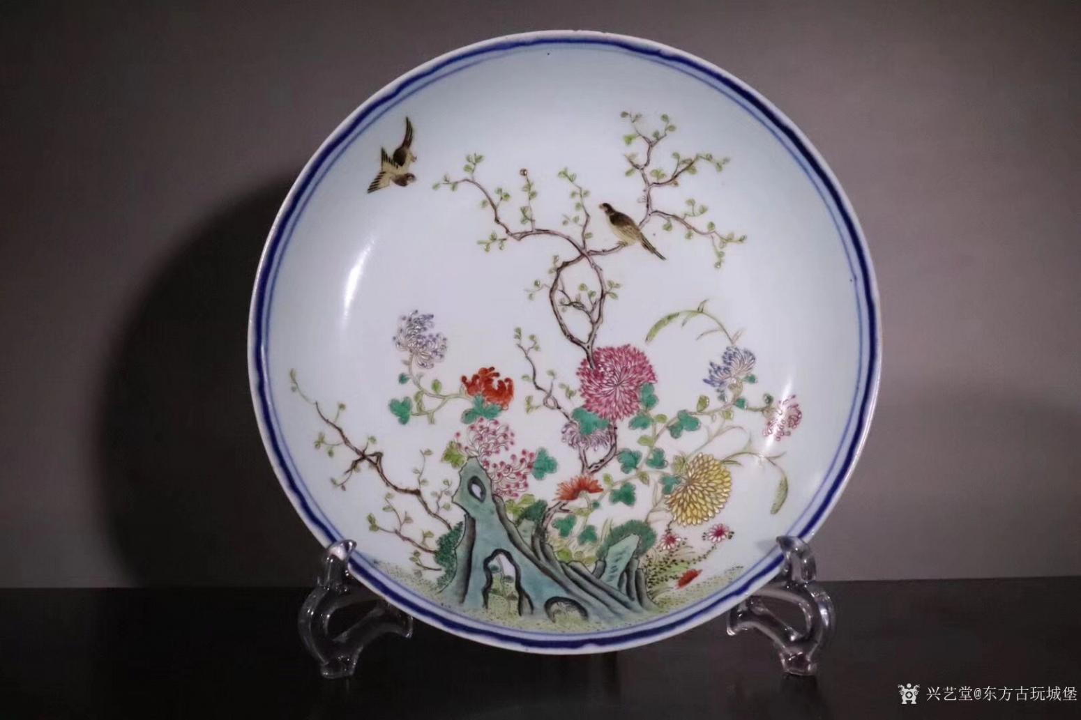 东方古玩城堡文玩杂项作品《清宣统.粉彩花鸟纹盘》【图8】