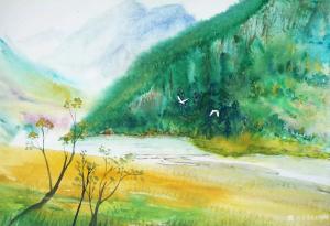 王征明国画作品《白鹭飞》议价